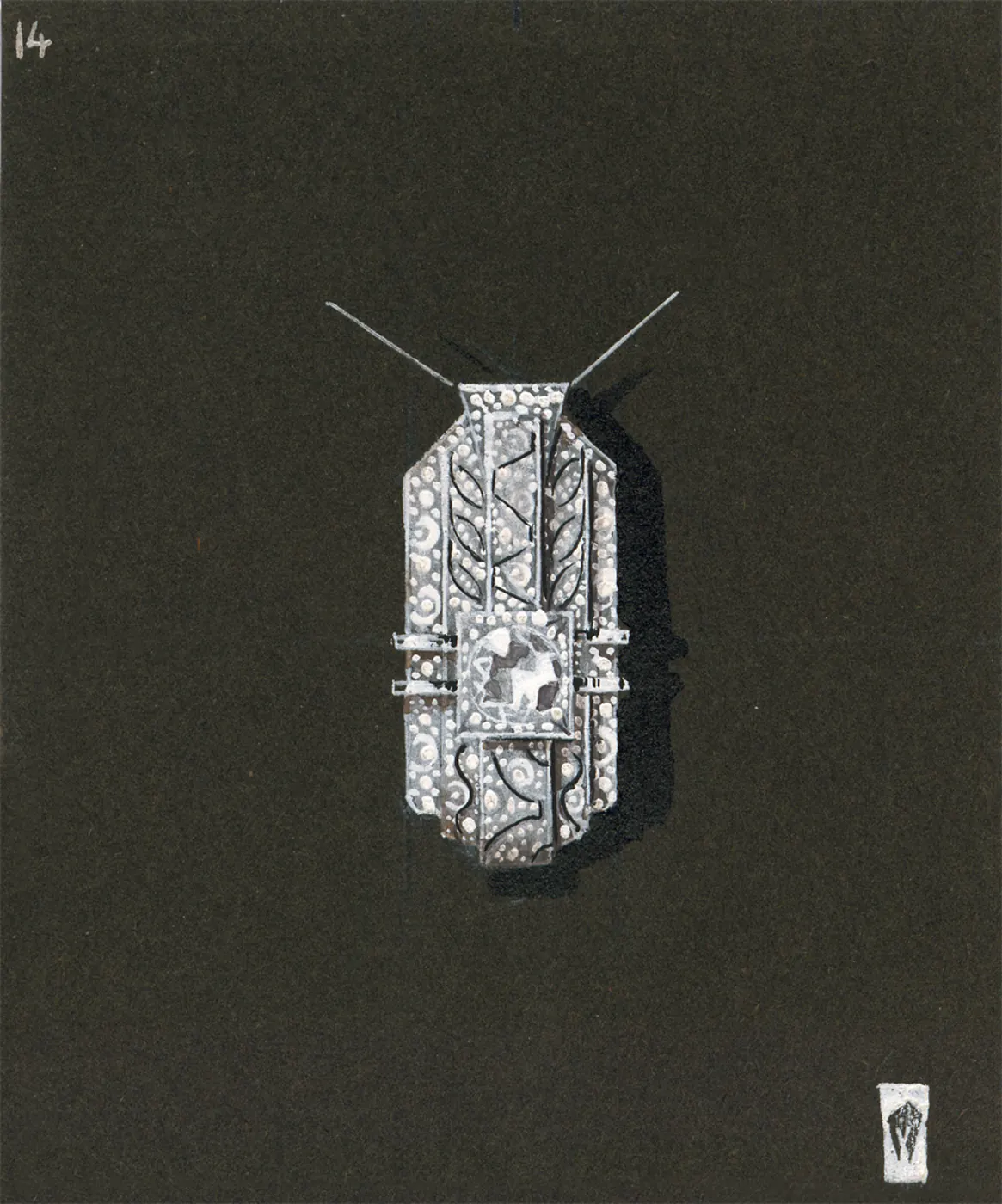 Brooch · Silver & diamond — N° 14